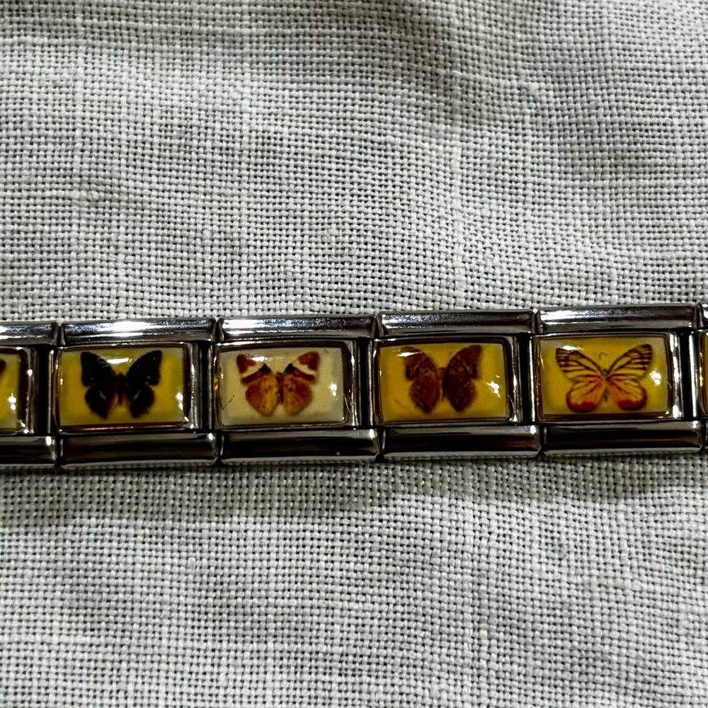 Y2K Uberry Italian Bracelet Butterfly Charm with Silver Accents NWOT (10 Avail) - Picture 2 of 6